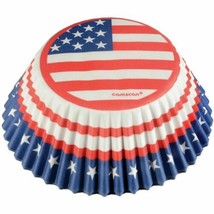 Red White Blue Stars 75 Ct Baking Cups Cupcake Liners - £3.67 GBP