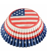 Red White Blue Stars 75 Ct Baking Cups Cupcake Liners - £3.69 GBP
