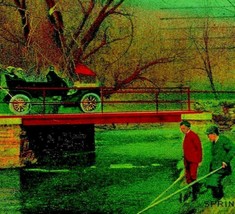 Molla SPORTS Automobile Su Ponte Pesca Scene Simil Telaio 1912 DB Cartolina - £4.79 GBP