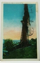 Flowing Oil Well at Franklin Pa to Hillsdale Michigan  Postcard H17 - £5.45 GBP
