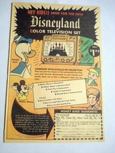 1956 Color Ad Disneyland Color Television Set Donald Duck, Peter Pan - £6.42 GBP