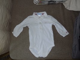 Janie and Jack Layette Train White Long Sleeve Snap Tee Size 3/6 Months ... - $14.60