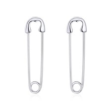 Paperclip Earrings BISAER Hot Sale 925 Silver Paperclip Shape Stud Earrings Stud - £16.50 GBP