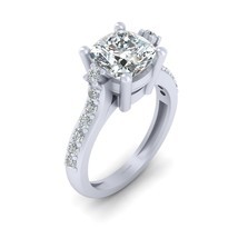 Classic Wedding Ring Womens Cushion Cut Diamond Engagement Ring Bridal J... - $959.99