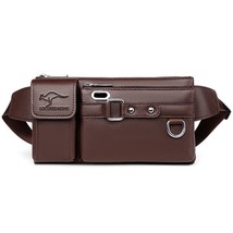 Men&#39;s New Multi-functional PU Leather Casual Shoulder Bag Crossbody Travel Sling - $26.26