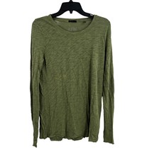 ATM Green Slub Jersey Long Sleeve Destroyed Wash Tee Small - £28.51 GBP