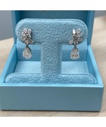 2.30 TCW Pera Laboratorio Crecido Diamante Novia Pendientes Largos 14k W... - €1.024,43 EUR