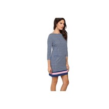 LILLY PULITZER IRINA Size Small Blue White Pink Striped Sheath Dress Zipper - £27.81 GBP