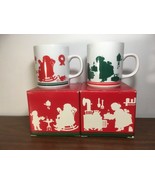 AVON Mr. Claus &amp; Mrs. Claus Ceramic Mugs Cups 1984 Korea Vintage 3.5”x3”... - $10.42 CAD