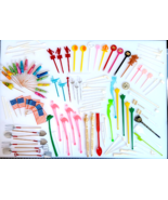 HUGE Vintage Lot of Swizzle Sticks Garnish Toothpicks Advertising Risque... - $450.65 MXN