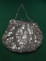 VINTAGE Silver Sequins Ladies  Clutch Purse Made Hong Kong.....-FREE POS... - $24.34