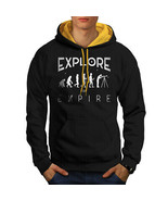 Wellcoda Astronomy Evolution Mens Contrast Hoodie, Explore Casual Jumper - £31.10 GBP