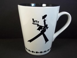 Tapered ceramic coffee mug Rebecca Moses Heart Soul Style Black White 11 oz #2 - £6.17 GBP