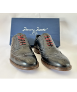 Massimo Matteo Italian Wing Tip 10.5M Black Dress shoes Made in Italy - $45.00