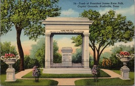 Tomb of President James Knox Polk Capitol Grounds Nashville TN Postcard PC518 - £3.92 GBP