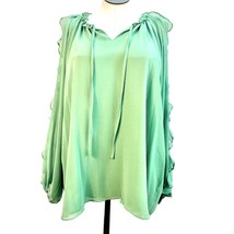 1. State Top Women&#39;s 2X Green Preble Cold Shoulder Long Sleeve Vneck NWT - £33.16 GBP
