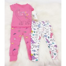 Carters Baby Girls 3-Pc. Cotton Sparkle-Saurus Dinosaur Pajama Set 9 Months - £15.98 GBP