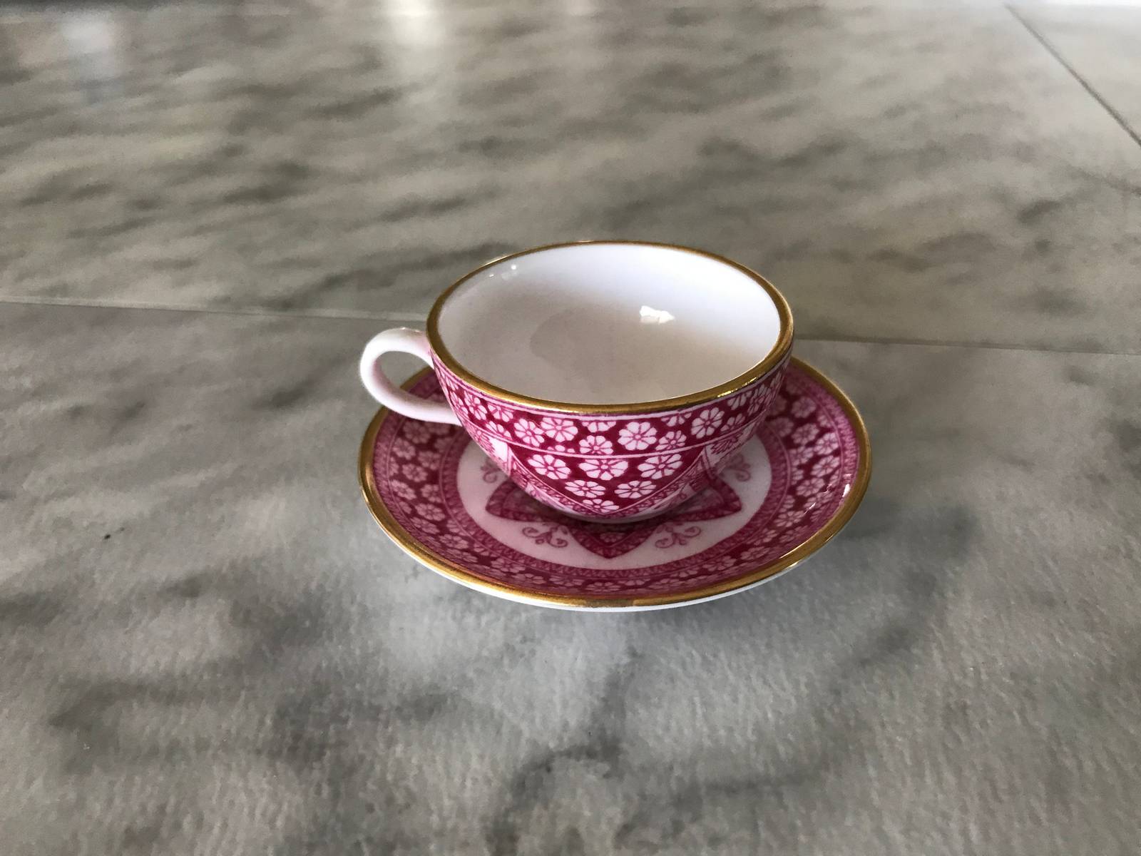 Vintage Miniature SPODE Primrose Pink Bone China Tea Cup & Saucer (England) - $58.99