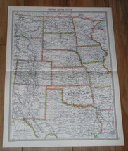 1908 Antique Map Of Central Usa / Texas Oklahoma Colorado New Mexico Missouri - £22.68 GBP