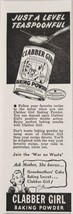 1942 Print Ad Clabber Girl Baking Powder Grandmother&#39;s Cake Recipe Teaspoonful - £7.72 GBP