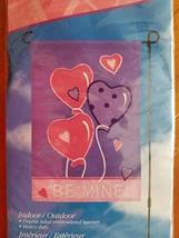 Celebrate It Valentine&#39;s Day Be Mine Balloons Applique Garden Flag,12&quot; X 18&quot; - £11.11 GBP