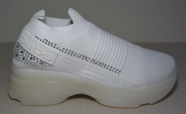Bebe Size 7.5 M AMARIS White Rhinestone Studded Sneakers New Women&#39;s Shoes - £92.55 GBP