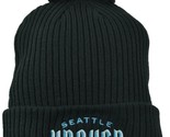 Seattle Kraken Black Wordmark Logo Pom Cuffed Knit Men&#39;s Winter Hat - £14.93 GBP