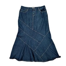 Cato 1946 Denim Midi Skirt Womens Size 14 Fit and Flare Pockets Stretch Modest - £15.81 GBP