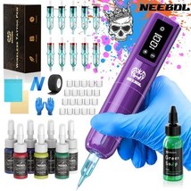 Complete Wireless Tattoo Machine Kit , Cordless Tattoo Gun with Ink &amp; Ne... - $42.74