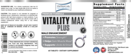 Vitality Max Plus (Male Enhancement) -  60 Vegetarian Tablets  - $31.77