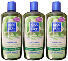 Lot Of 3 Kiss My Face Anti-Stress Body Wash 16 Fl Oz / 473 Ml Each Pine Ginseng - £59.17 GBP