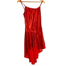 Bal Togs Dance Dress Red Shiny Lyrical Salsa Tango Cha Cha Costume Adult... - £38.68 GBP