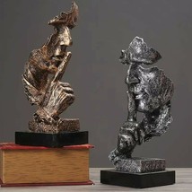 SILENCE PLEASE NORDIC ABSTRACT MODERN HOME DÉCOR FIGURINE RESIN SCULPTUR... - $19.70+