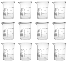 12PK Beakers, 20Ml - ASTM - Low Form with Spout - Dual Scale, White Grad... - €44,19 EUR