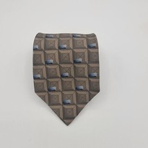 David Taylor Mens Tie Novelty Pattern Tan Brown Polyester Size 57 By 4 Inches - £7.98 GBP