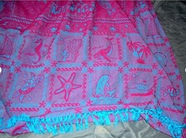 Throw Blanket Bed Sofa Mexico Beach Fish Starfish Ocean with Tassels Blu... - $12.82