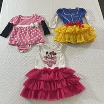 Bundle of three Disney dresses: Pink Polka dress 6-12 Snow White 12 months - £16.69 GBP