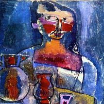 Paul Klee 3 Girl with Jugs Woman in Blue Post Modernist Graphic Painting 1960s M - £11.88 GBP