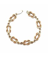 Vintage 1940s 18k Rose and Yellow Gold Over Lovers Knot Link Bracelet in... - £248.22 GBP