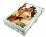 Pin Up Cowgirls D11 100&#39;s Size Cigarette Case with Built in Lighter Meta... - $21.73