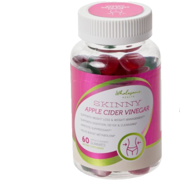 Wholesome Health Skinny Apple Cider Vinegar, 60 gummies, supports weight loss