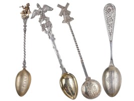 4 1890&#39;s Incredible Sterling collector spoons - $275.47