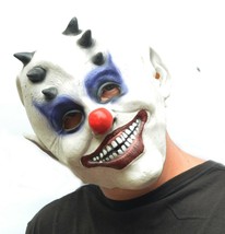 Creepy Evil Scary Halloween Clown Mask Rubber Latex SMall Horned Clown - £15.71 GBP