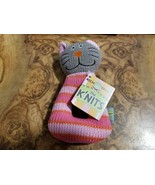 Cute Kitty - Rattle Soft Fabric Cat -  Toy Washable - Rich Frog - - $5.88