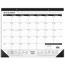 2024 AT-A-GLANCE 21.75&quot; x 17&quot; Monthly Desk Pad Calendar White/Black (SK2... - £29.56 GBP
