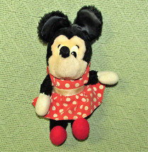 Vintage Applause Minnie Mouse 7&quot; Stuffed Animal Doll Red Polka Dot Dress Taiwan - £9.91 GBP