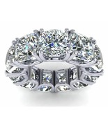 Anniversary Ring 8.50Ct Simulated Diamond Wedding Band 14k White Gold in... - £205.90 GBP