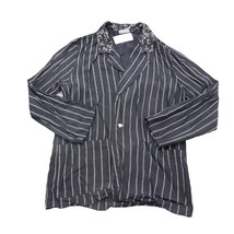 Anxiety Jacket Womens 10 Black Long Sleeve Notch Collar Pocket Stripe Bl... - $19.78