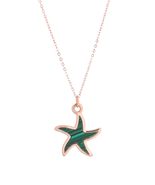Shell Pearl Malachite Minimalist Star Shape 14K Gold Plated Sterling Sil... - $68.31