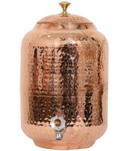 8 Litre Copper Water Dispenser (100% Pure Matka) Hammered Container Pot ... - $68.44